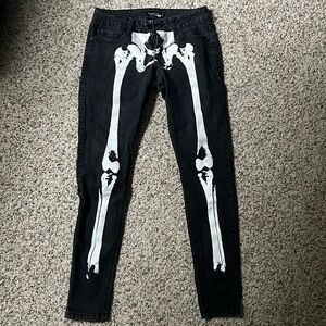 Hot Topic Lovesick Skeleton Jeans